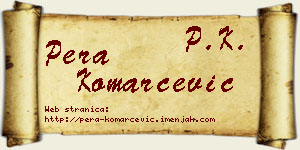 Pera Komarčević vizit kartica